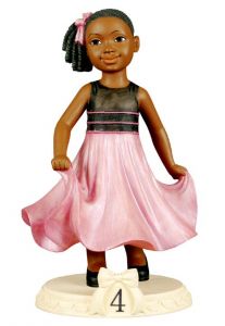 Birthday Girl: Age 4 African American Figurine