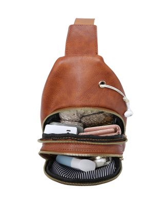 Khaki Leather Sling Bag #2