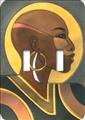 Bald Woman Double African American Switch Plate Cover 