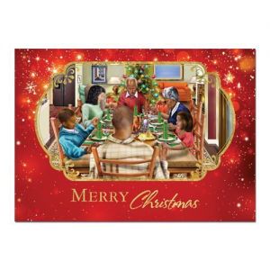 Merry Christmas Dinner Afrocentric Christmas Card