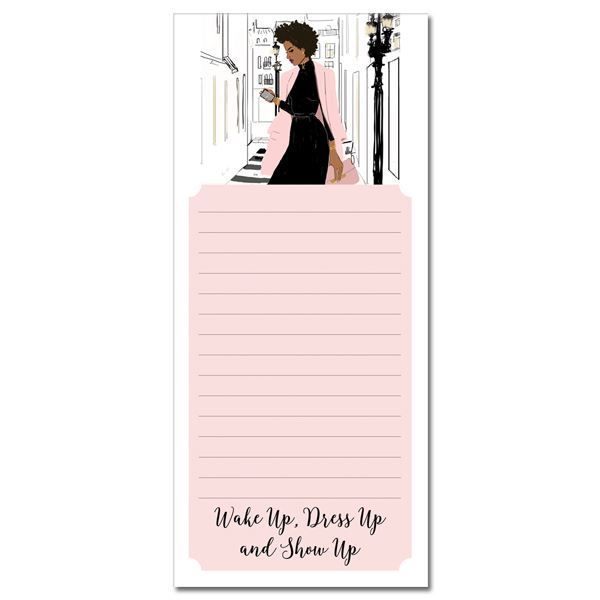 Wake Up Dress Up Show Up African American Magnetic Notepad