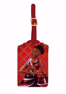 Red and White African American  Luggage Tag