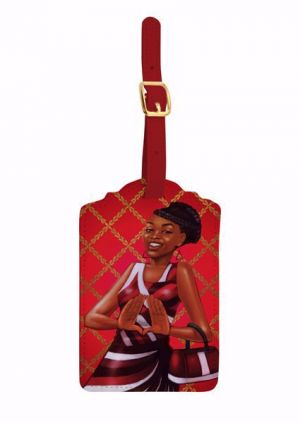 Red and White African American  Luggage Tag