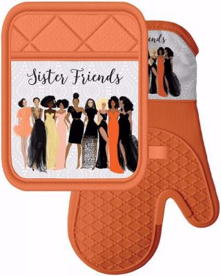 African American Sister Friends Oven Mitt and Pot Holder