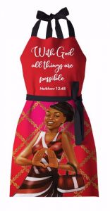 Red and White African American Women Apron