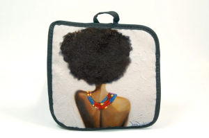 Reflections Within Black Art Pot holder