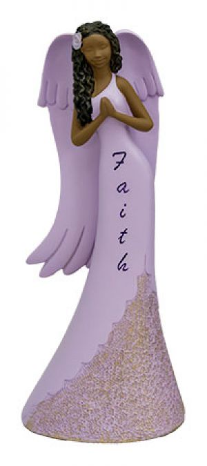 Faith Angel in purple African American Figurine