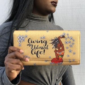 Living My Blessed Life Afrocentric Chain Clutch Bag #3