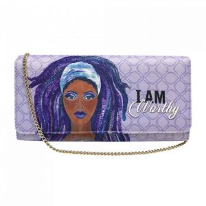 I Am Worthy Afrocentric Chain Clutch Bag