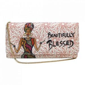 Beautifully Blessed Afrocentric  Chain Clutch Bag