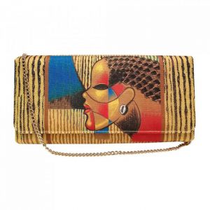 Composite Of A Woman Afrocentric Chain Clutch Bag