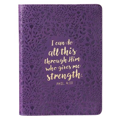 I Can Do All This Purple Faux Leather Journal Philippians 4:13