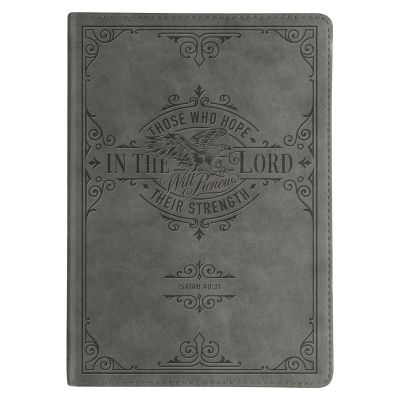 Hope in the LORD Gray Faux Leather Classic Journal Isaiah 40:31