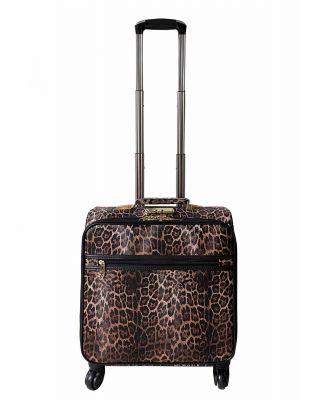 Leopard In Coffee Rolling Carry On Luggage