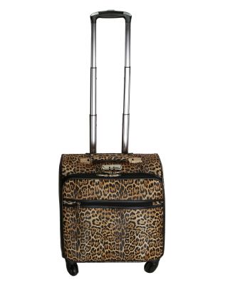 Leopard In Tan Rolling Carry On Luggage