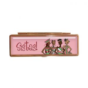 Pink Sistas Afrocentric Lipstick Mirror Case