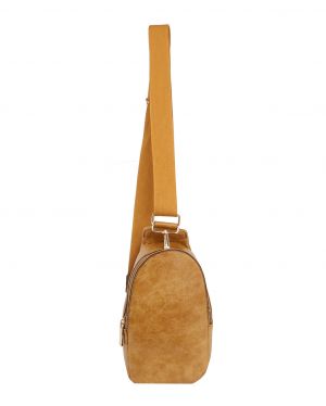Mustard Leatherette Sling Bag