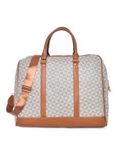 Monogram Pattern Brown and Taupe  Duffle Bag
