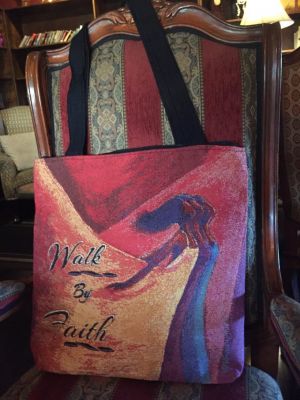 Walk By Faith Afrocentric Woven Tote Bag #2
