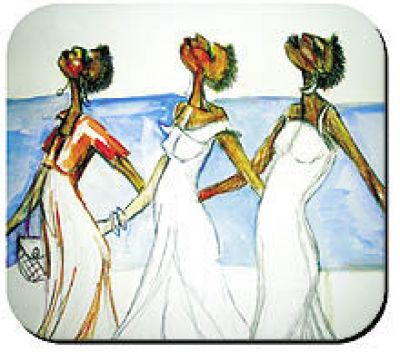 Stroll'n Black Art Mousepad