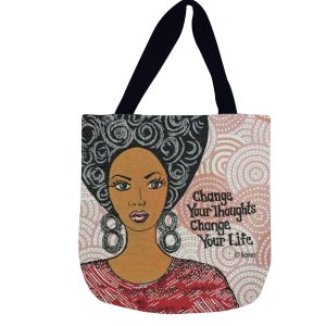 Change Your Thoughts , Change Your Life Afrocentric Woven Tote Bag