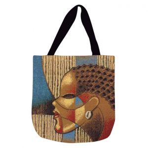 Composite Of A Woman Afrocentric Woven Tote Bag
