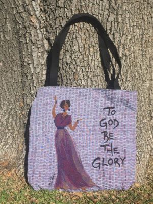 To God Be The Glory Afrocentric Woven Tote Bag #2