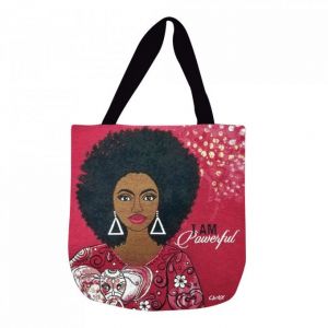 I Am Powerful Afrocentric Woven Tote Bag