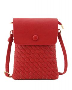 Red Woven Crossbody Bag
