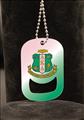 Alpha Kappa Alpha AKA Sorority Pink and Green Dog Tag Bottle Opener