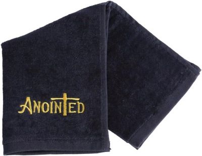 Anointed Towel with Gold Lettering - Black