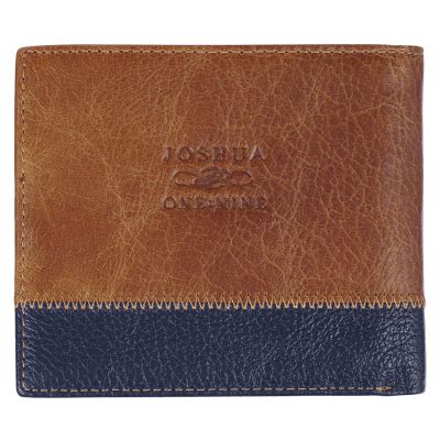 Strong and Courageous Butterscotch and Navy Mens Genuine Leather Wallet #3