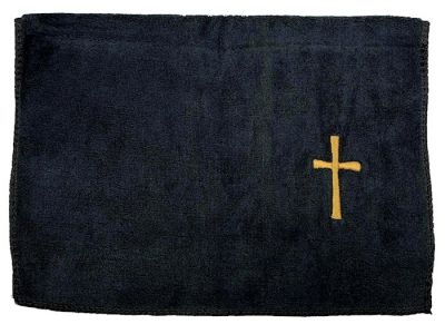 Black Towel with Gold Cross