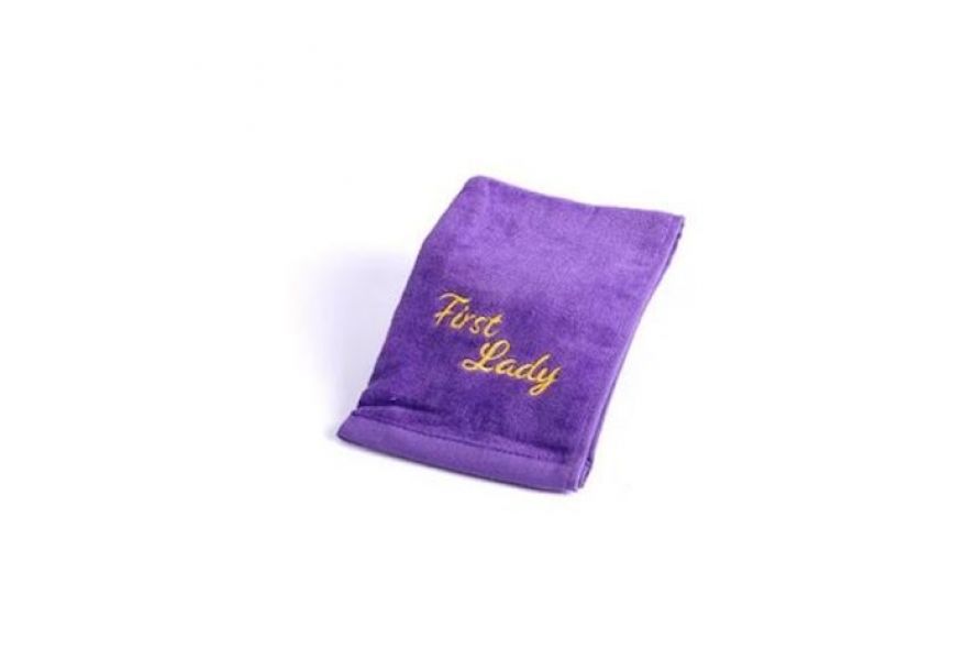 First Lady Pastor Towel with Gold Lettering - Purple