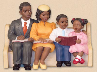Happy Family Church Pew Collection African American Figurine