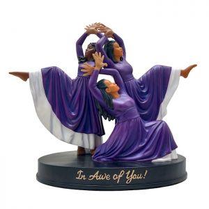 In Awe of You Purple and White African American Figurine
