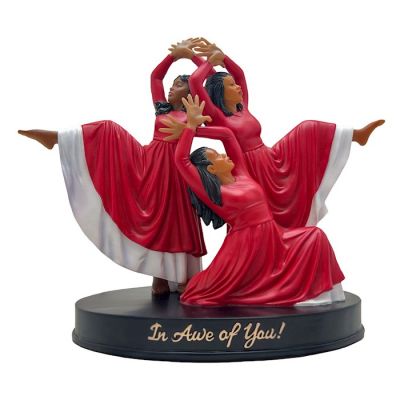 In Awe of You Red and White African American Figurine