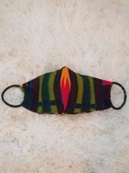 Green Fire Ankara African Print Stylish Face Mask