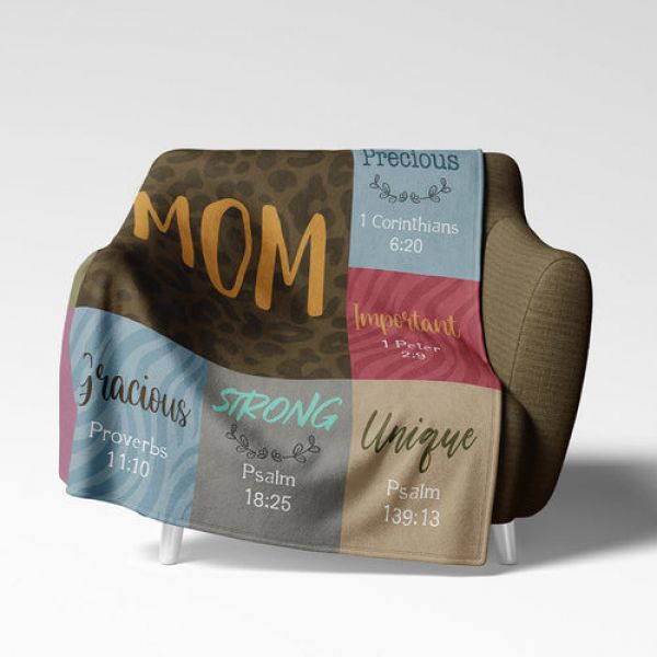 Mom Scripture Soft Throw Blanket #3