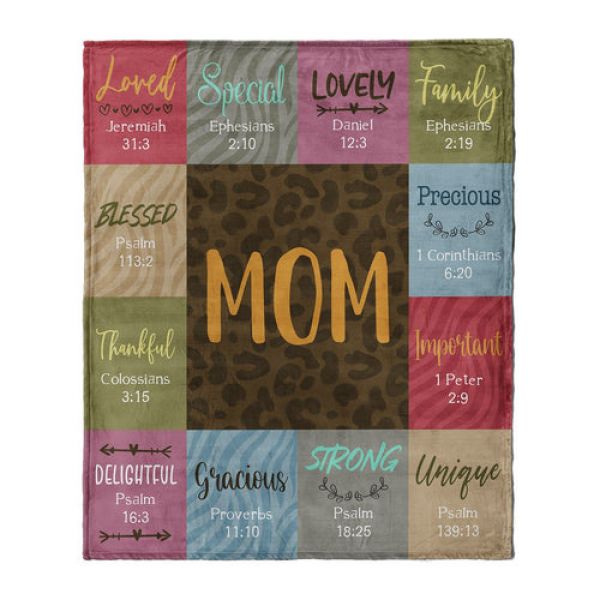 Mom Scripture Soft Throw Blanket