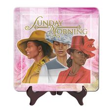 Sunday Morning Pink African American Glass Plate