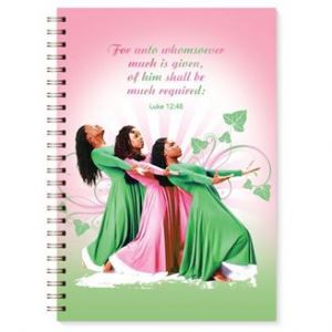 Three Ladies Pink and Green Spiral Journal
