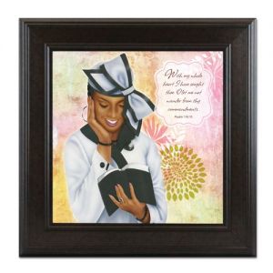 Virtuous Woman White Psalm 119:10 African American Framed Art